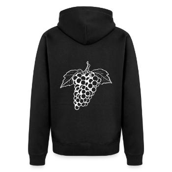 Weintrauben Früchte - Unisex Premium Bio Zip Hoodie - Schwarz - Hinten - Nico (187cm)