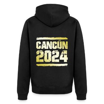 Cancún 2024 Médaille d’or - Veste à capuche bio Premium Unisexe - noir - Dos - Nico (187cm)