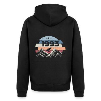 Original 1993 Vintage 1993 Birthday 1993 - Unisex Premium Organic Zip Hoodie - black - Back - Nico (187cm)