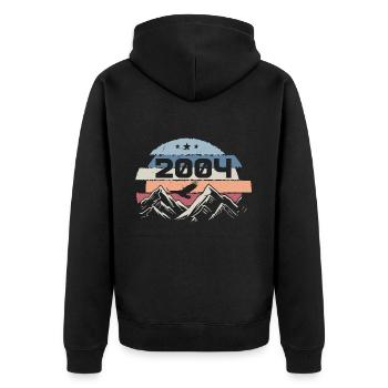 Original 2004 Jahrgang 2004 Geburtstag 2004 - Unisex Premium Bio Zip Hoodie - Schwarz - Hinten - Nico (187cm)