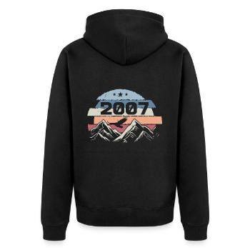 Original 2007 Jahrgang 2007 Geburtstag 2007 - Unisex Premium Bio Zip Hoodie - Schwarz - Hinten - Nico (187cm)
