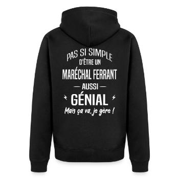 Maréchal Ferrant - Veste à capuche bio Premium Unisexe - noir - Dos - Nico (187cm)