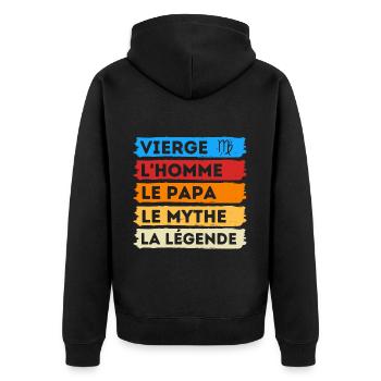 Vierge l' homme le papa cadeau signe astrologique - Veste à capuche bio Premium Unisexe - noir - Dos - Nico (187cm)