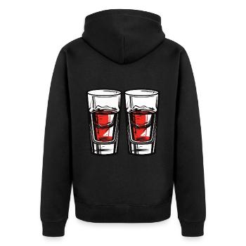 Verre à tequila - Veste à capuche bio Premium Unisexe - noir - Dos - Nico (187cm)