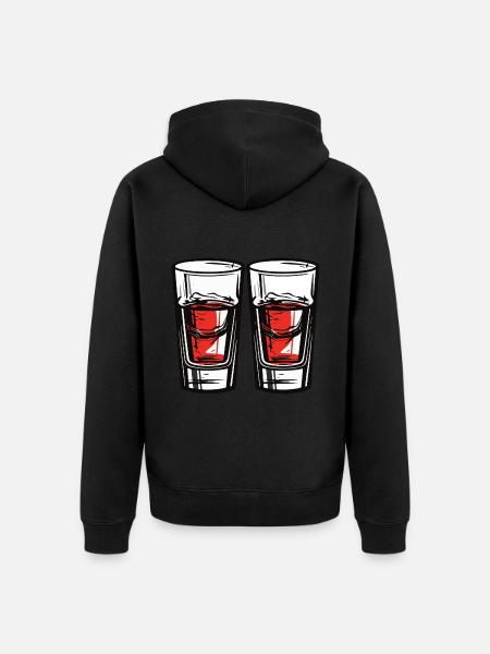 Tequila Glass - Unisex Premium Organic Zip Hoodie - black