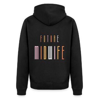 Zukünftige Hebamme, Krankenschwester, Krankenpflegestudentin, Absolventin - Unisex Premium Bio Zip Hoodie - Schwarz - Hinten - Nico (187cm)