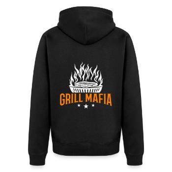 Grill Mafia Grillen - Unisex Premium Bio Zip Hoodie - Schwarz - Hinten - Nico (187cm)