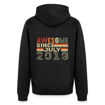 July 2018 Birthday Gift July 2018 Vintage - Unisex Premium Organic Zip Hoodie - black - Back - Nico (187cm)