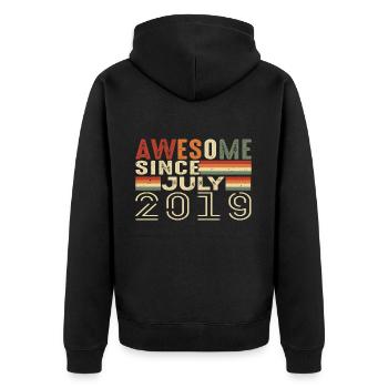 July 2019 Birthday Gift July 2019 Vintage - Unisex Premium Organic Zip Hoodie - black - Back - Nico (187cm)
