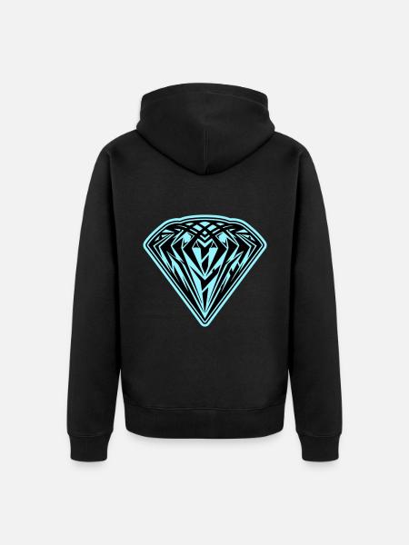 Diamond Symbol Icon - Unisex Premium Organic Zip Hoodie - black