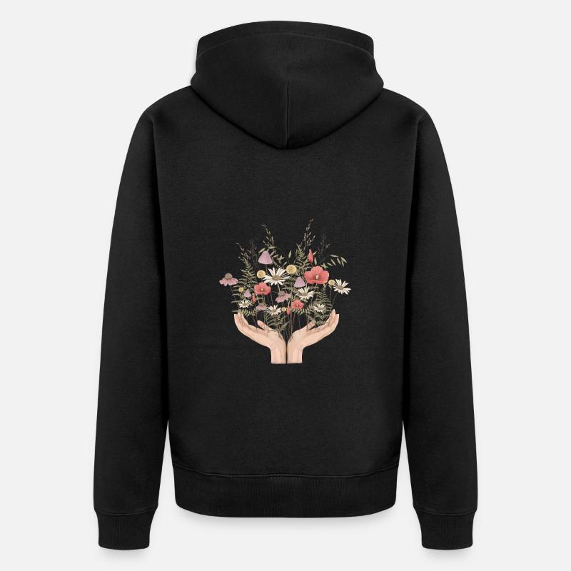 Mains de fleurs - Veste à capuche bio Premium Unisexe - noir