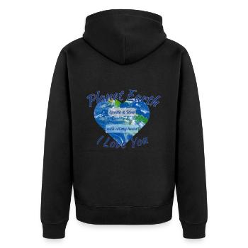 Planète Terre Je t’aime - Veste à capuche bio Premium Unisexe - noir - Dos - Nico (187cm)