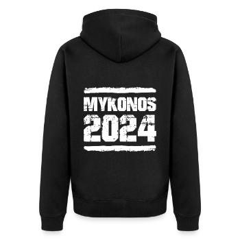 L’équipe de Mykonos 2024 - Veste à capuche bio Premium Unisexe - noir - Dos - Nico (187cm)