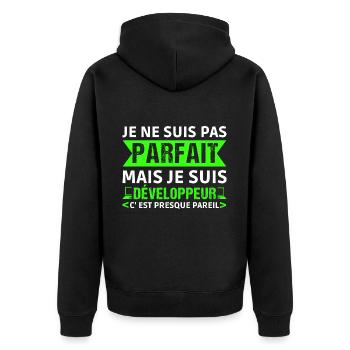 Humour Geek Cadeau Développeur Codeur Programmeur - Veste à capuche bio Premium Unisexe - noir - Dos - Nico (187cm)