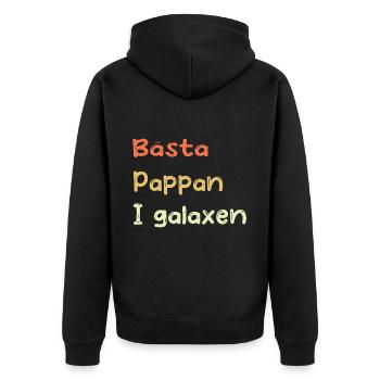 Bester Vater in der Galaxie - Unisex Premium Bio Zip Hoodie - Schwarz - Hinten - Nico (187cm)