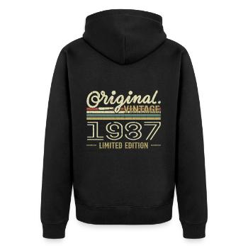 1987 Anniversaire Rétro 1987 Original 1987 Vintage - Veste à capuche bio Premium Unisexe - noir - Dos - Nico (187cm)