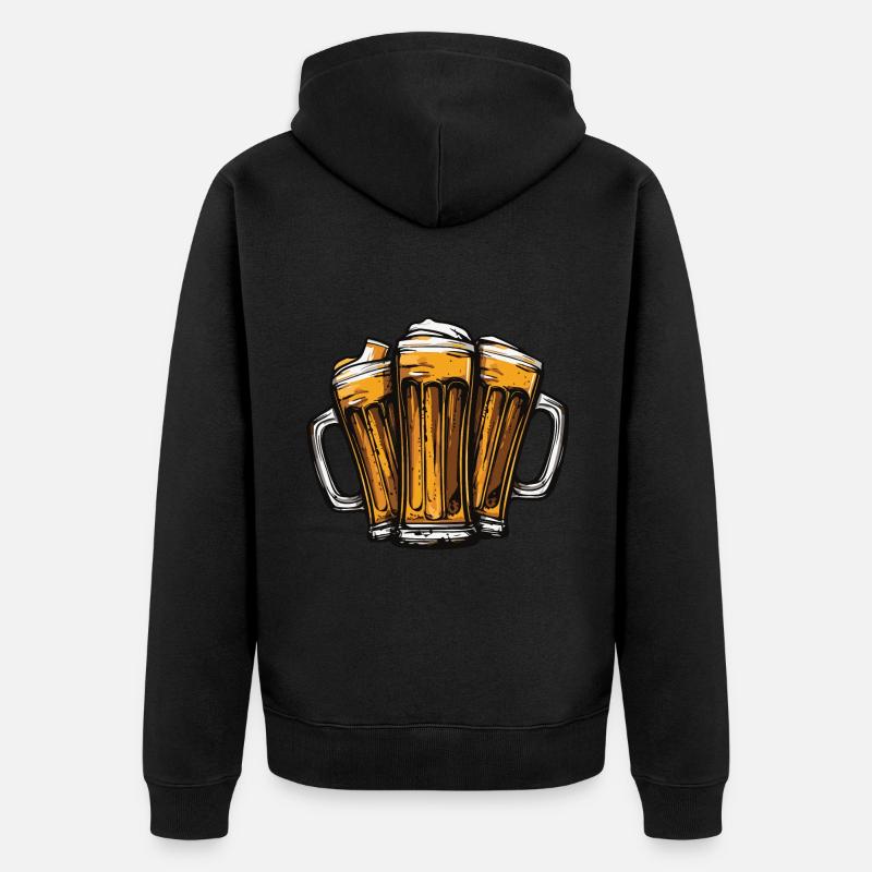Bier Team Biergläser - Unisex Premium Bio Zip Hoodie - Schwarz