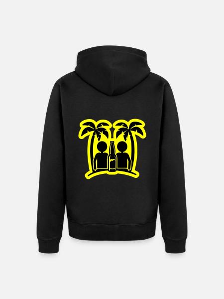 Island Beach Party Drinking - Unisex Premium Organic Zip Hoodie - black