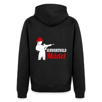 Schwarzwaldmädel Bollenhut Schwarzwald - Unisex Premium Bio Zip Hoodie - Schwarz - Hinten - Nico (187cm)