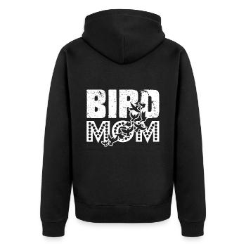 Bird Lover Bird Mom - Unisex Premium Organic Zip Hoodie - black - Back - Nico (187cm)