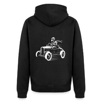 Une primauté au rythme effréné - Veste à capuche bio Premium Unisexe - noir - Dos - Nico (187cm)