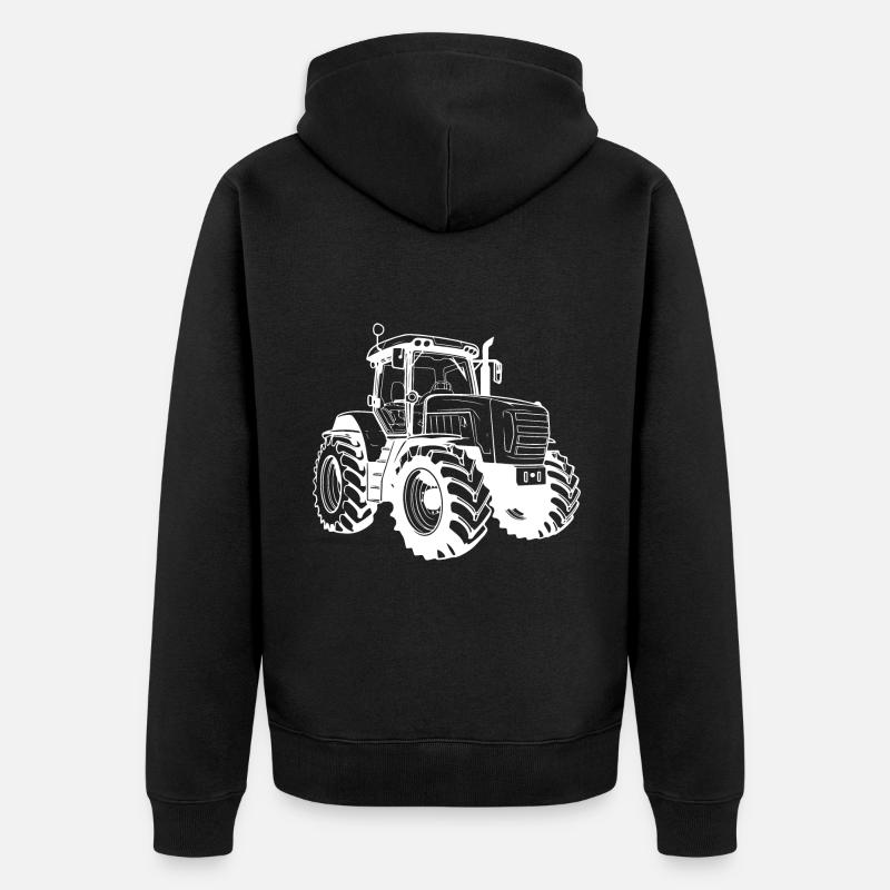 Silhouette de tracteur - Veste à capuche bio Premium Unisexe - noir