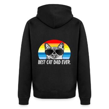 Best cat dad ever best cat dad kitten - Unisex Premium Organic Zip Hoodie - black - Back - Nico (187cm)