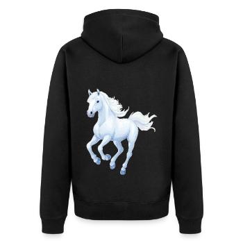 Cheval - Veste à capuche bio Premium Unisexe - noir - Dos - Nico (187cm)