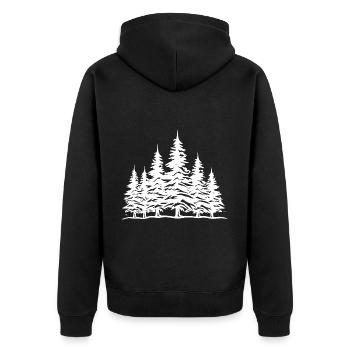 Wald Bäume - Unisex Premium Bio Zip Hoodie - Schwarz - Hinten - Nico (187cm)