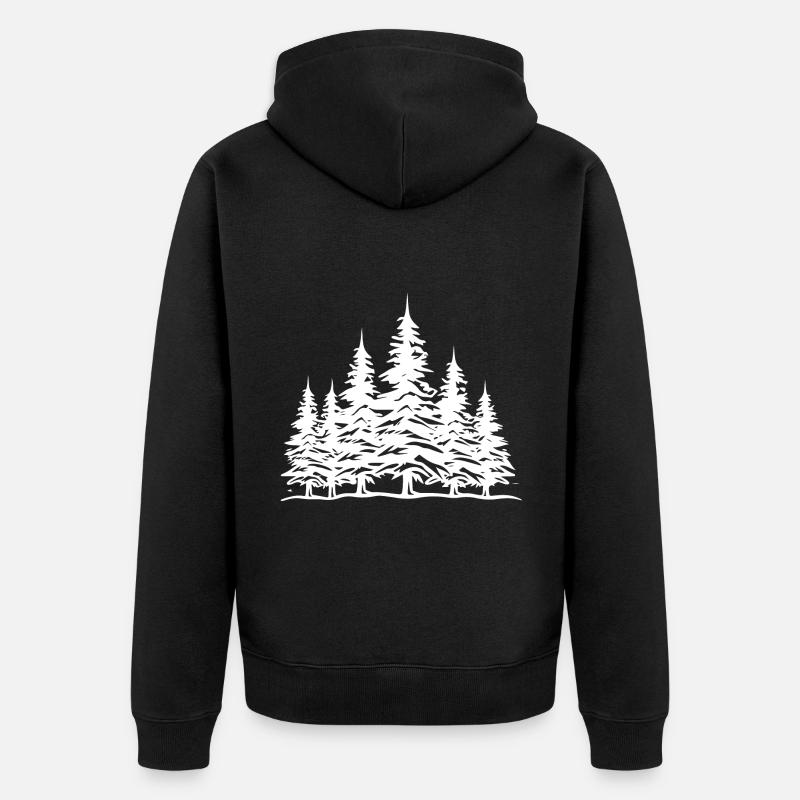 Wald Bäume - Unisex Premium Bio Zip Hoodie - Schwarz