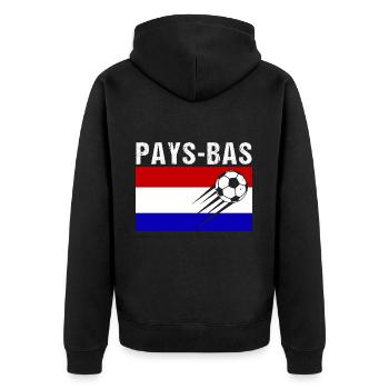 Drapeau Pays-Bas cadeau football foot hollandais - Veste à capuche bio Premium Unisexe - noir - Dos - Nico (187cm)