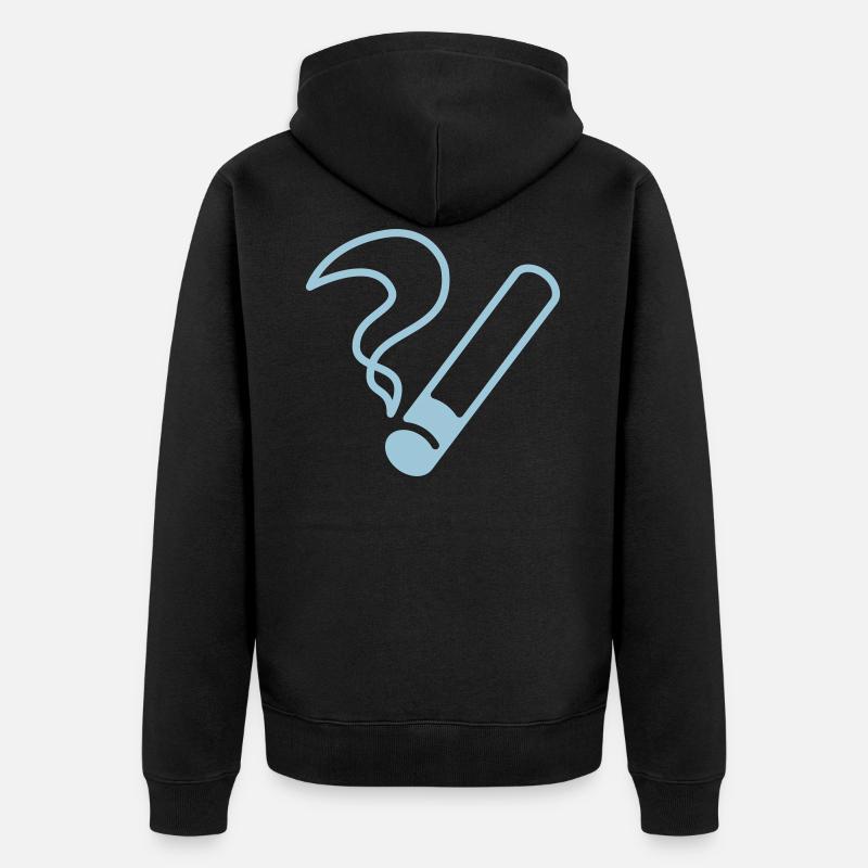 Zigarette / Cigarette / Sèche / Cigarrillo / - Unisex Premium Bio Zip Hoodie - Schwarz