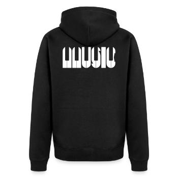Music piano - Unisex Premium Bio Zip Hoodie - Schwarz - Hinten - Nico (187cm)