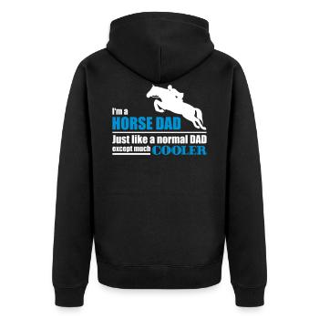 papa cheval - cheval papa - Veste à capuche bio Premium Unisexe - noir - Dos - Nico (187cm)