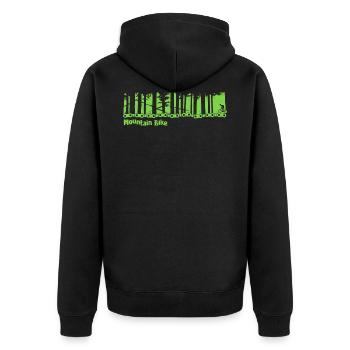 Mountain bike - bicycle - Unisex Premium Organic Zip Hoodie - black - Back - Nico (187cm)