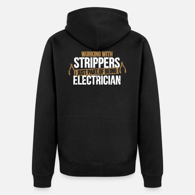 électricien drôle - électriciens - Veste à capuche bio Premium Unisexe - noir