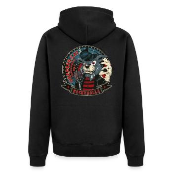 CHANT gueule de bois drôle de chat Rockabilly cadeau - Veste à capuche bio Premium Unisexe - noir - Dos - Nico (187cm)