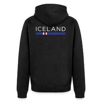 ICELAND DESIGN - Cadeau de la  Islandais - Veste à capuche bio Premium Unisexe - noir - Dos - Nico (187cm)