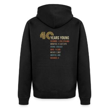40. Geburtstag 1978 Geschenk Geburtstagsgeschenk - Unisex Premium Bio Zip Hoodie - Schwarz - Hinten - Nico (187cm)