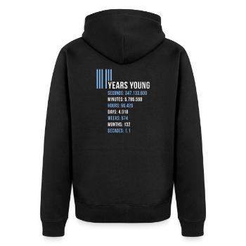 11 garçons d'anniversaire cadeau d'anniversaire Elf - Veste à capuche bio Premium Unisexe - noir - Dos - Nico (187cm)