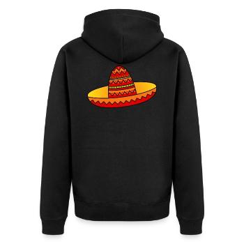 Sombrero - Unisex Premium Bio Zip Hoodie - Schwarz - Hinten - Nico (187cm)