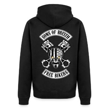 Breizh Skull Bikers - Veste à capuche bio Premium Unisexe - noir - Dos - Nico (187cm)