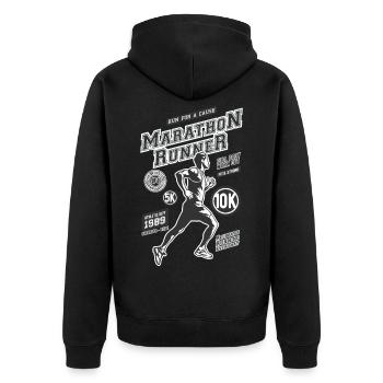 1989 MARATHON RUNNER Jogger Sport Cadeaux Chemises - Veste à capuche bio Premium Unisexe - noir - Dos - Nico (187cm)