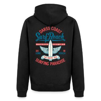 BALTIC SEA - Cool Darss Surfer Gifts Surf Shirts - Unisex Premium Organic Zip Hoodie - black - Back - Nico (187cm)