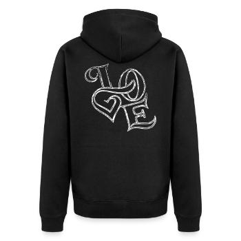 love - Veste à capuche bio Premium Unisexe - noir - Dos - Nico (187cm)