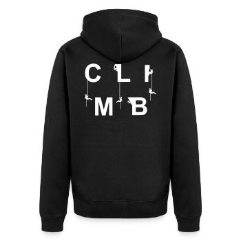 Climb climb mountaineer summiteer gift - Unisex Premium Organic Zip Hoodie - black - Back - Nico (187cm)