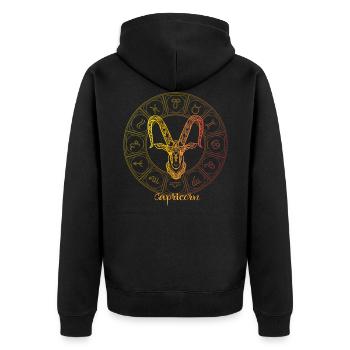 Signe du zodiaque de Capricorne - Veste à capuche bio Premium Unisexe - noir - Dos - Nico (187cm)