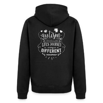 Autisme - Veste à capuche bio Premium Unisexe - noir - Dos - Nico (187cm)