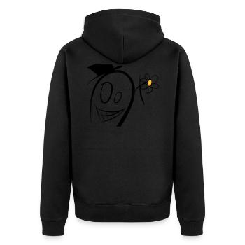 Crazy male - Unisex Premium Organic Zip Hoodie - black - Back - Nico (187cm)