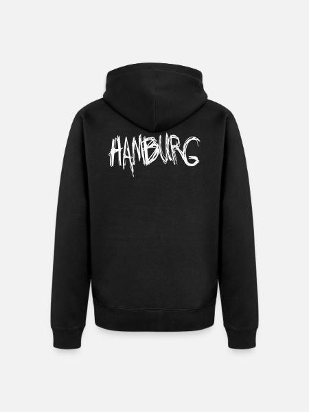 Hamburg - Unisex Premium Bio Zip Hoodie - Schwarz
